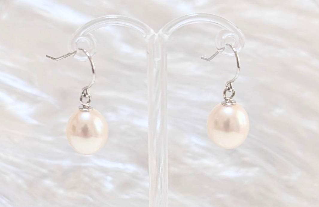 シルバー925 淡水パール8mm フックピアス | PLAISIR