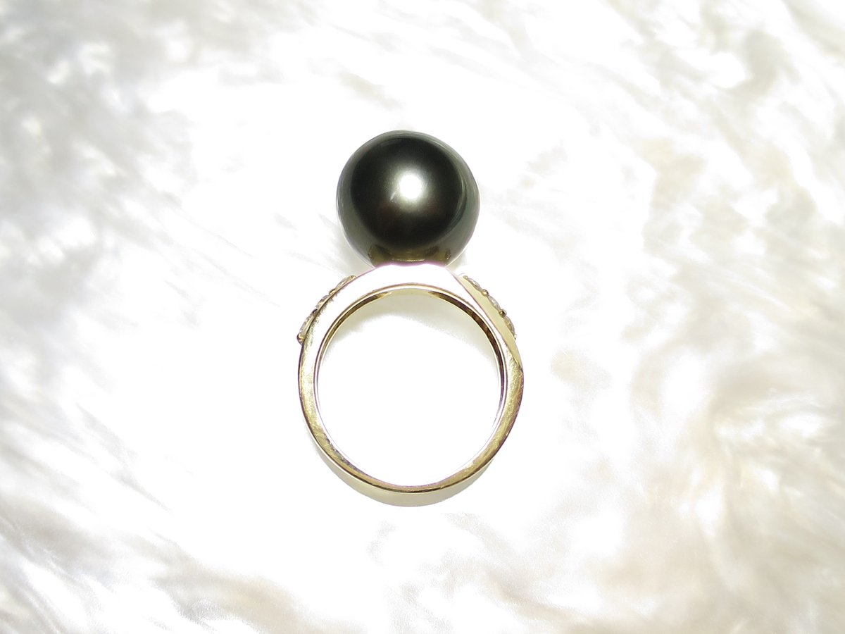 K18 ブラックパール 11mm ピンキーリング｜1点もの | PLAISIR
