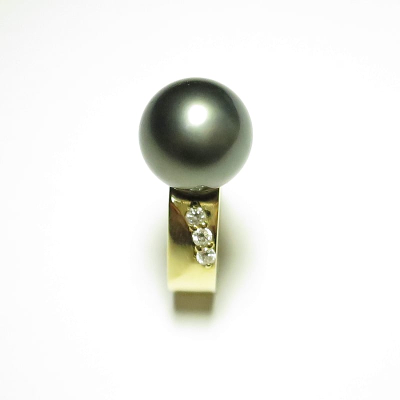 K18 ブラックパール 11mm ピンキーリング｜1点もの | PLAISIR