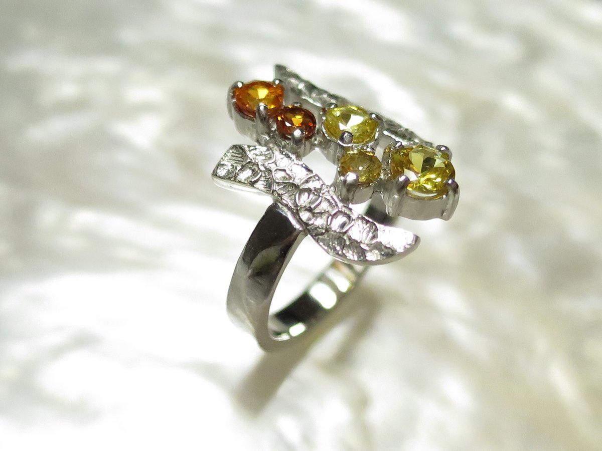 K18WGシトリン、イエローサファイアブラウンダイヤ K18WGシトリン、イエローサファイアブラウンダイヤ K18 18金