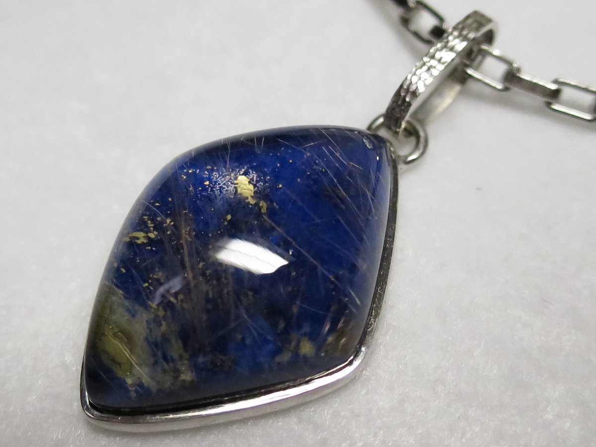 silver925×lapis lazuli ペンダント Natural and Genuine Blue Sun LAPIS LAZULI Pendant - 925