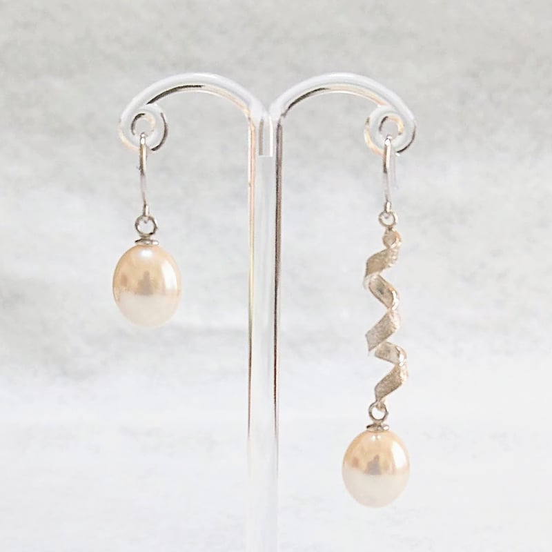 シルバー925 淡水パール8mm フックピアス | PLAISIR