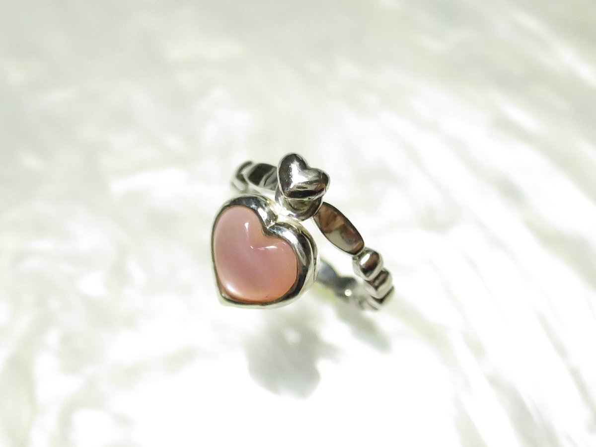 シルバー925 貝9mm ハート ピンキーリング｜1点もの ハピア® | PLAISIR