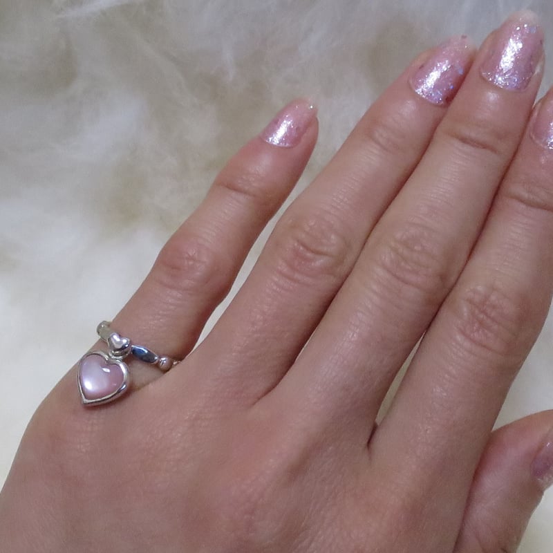 シルバー925 貝9mm ハート ピンキーリング｜1点もの ハピア® | PLAISIR
