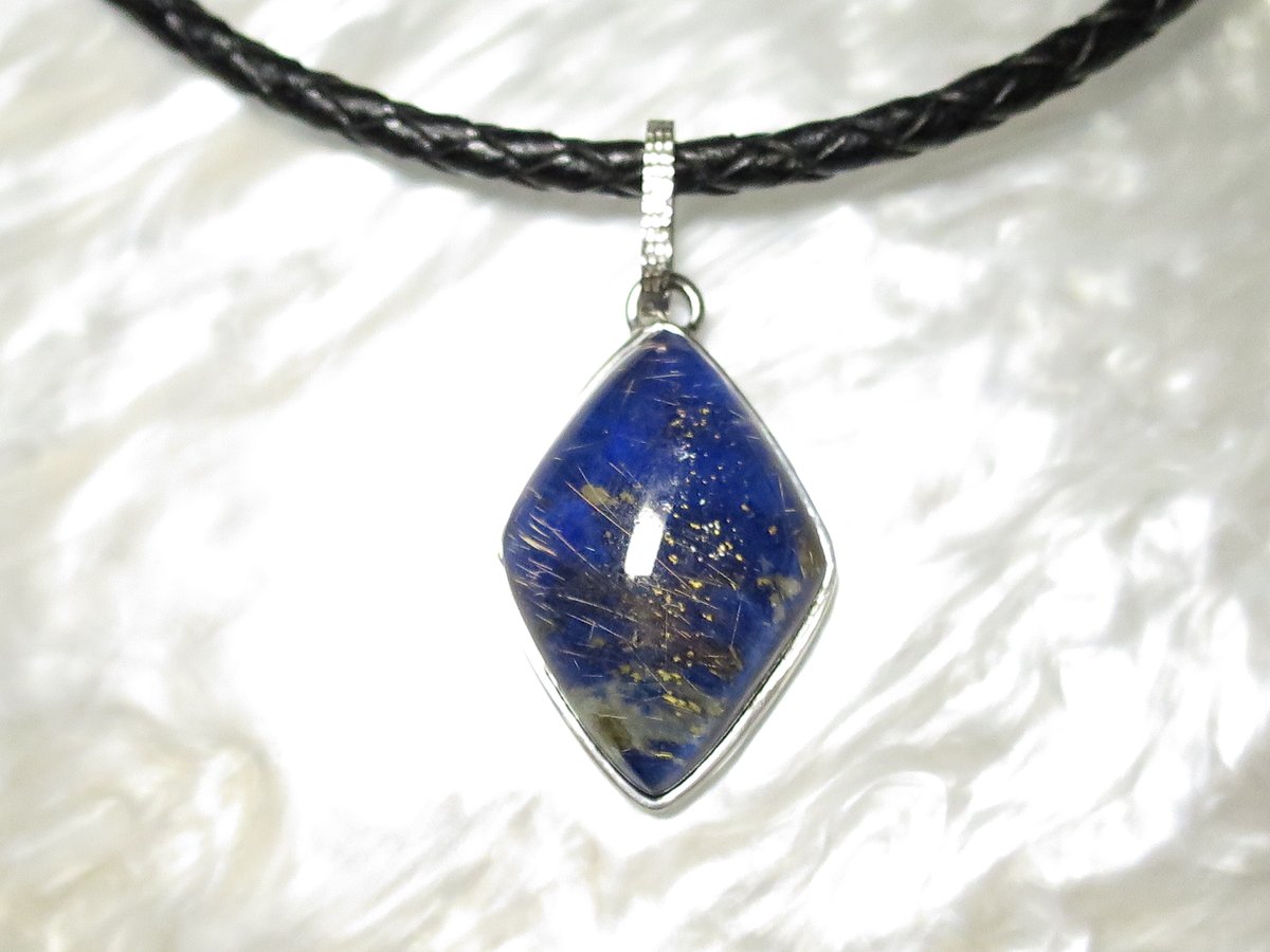 ゴールドルチル、ラピスラズリペンダントネックレス男女兼用現品無料発送 K18 Full of the stars ラピスラズリ×ルチルクォーツ ブラック