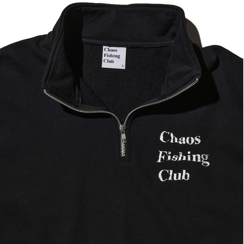 LOGO HALF ZIP SWEAT SHIRT BLACK | Chaos Fishing
