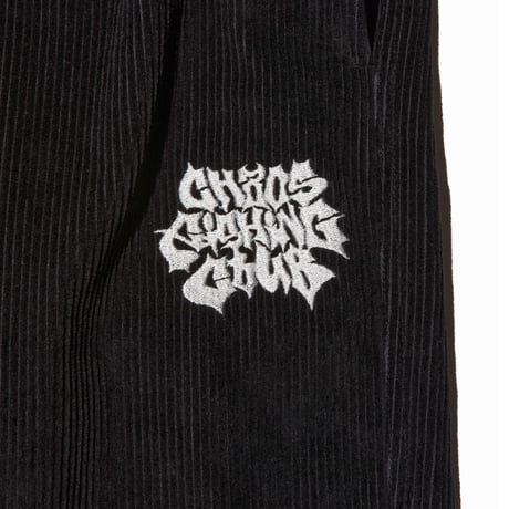 LETTER LOGO CORDUROY PANTS BLACK