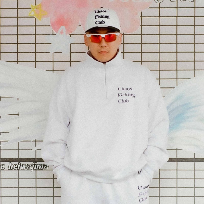 LOGO HALF ZIP SWEAT SHIRT ASH GRAY | Chaos Fish LOGO HALF ZIP SWEAT SHIRT ASH GRAY | Chaos Fish