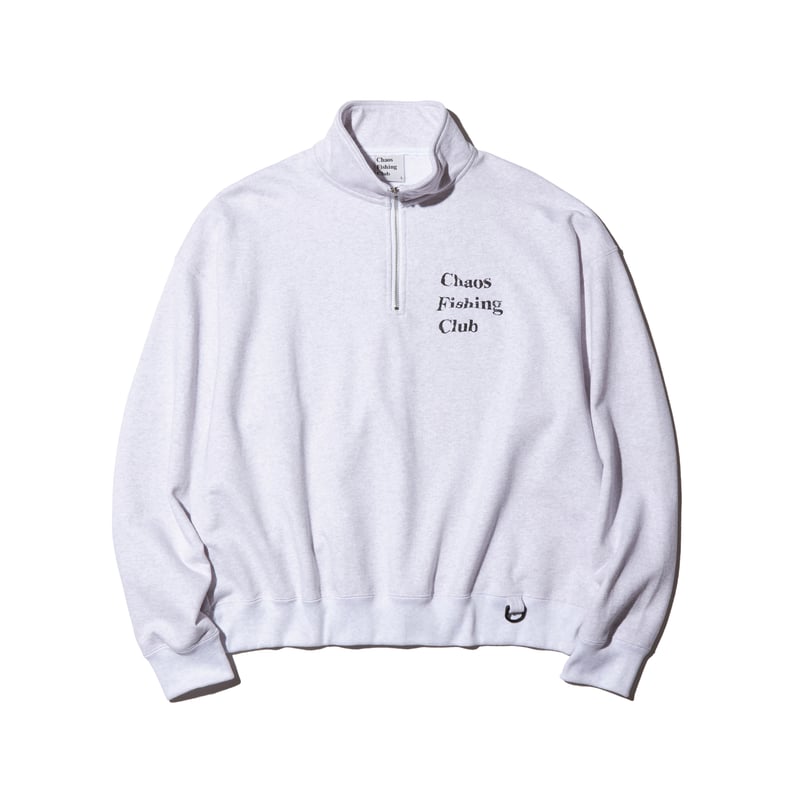 LOGO HALF ZIP SWEAT SHIRT ASH GRAY | Chaos Fish LOGO HALF ZIP SWEAT SHIRT ASH GRAY | Chaos Fish