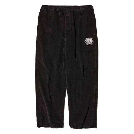 LETTER LOGO CORDUROY PANTS BLACK