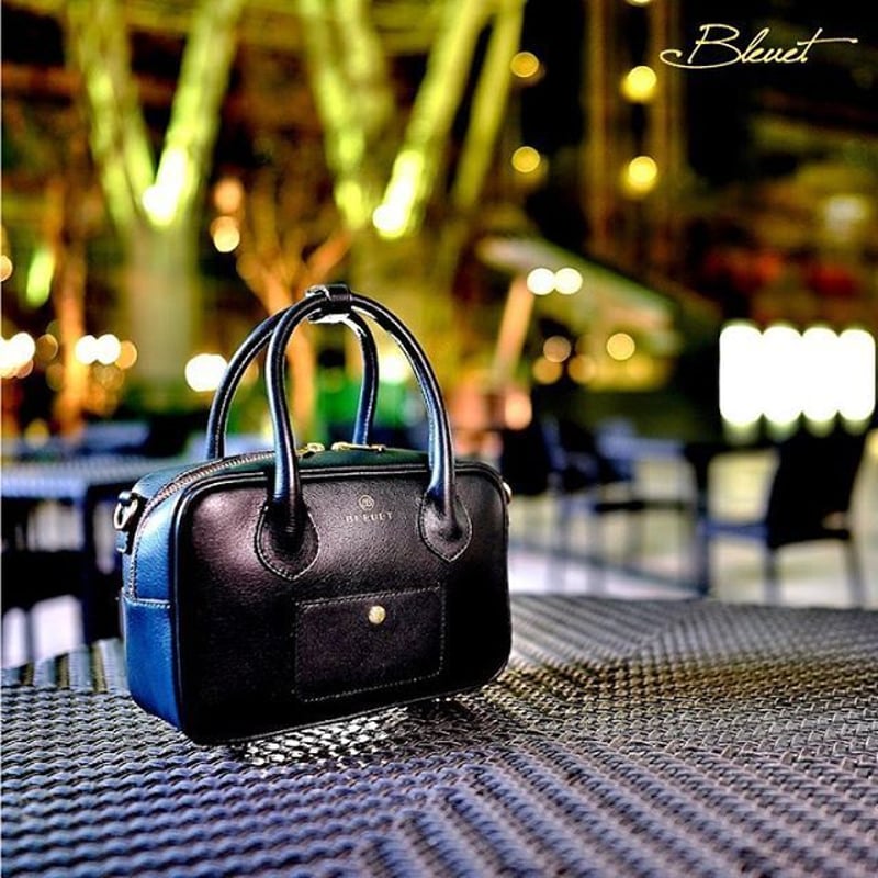 BLEUET MINI BOSTON BAG / BOX【BABY BLACK】 | BLEU