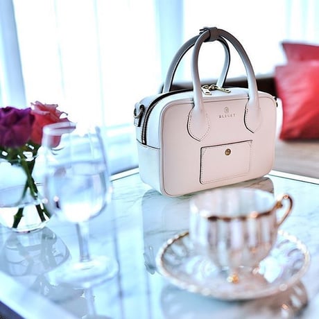BLEUET MINI BOSTON BAG / BOX【WHITE】