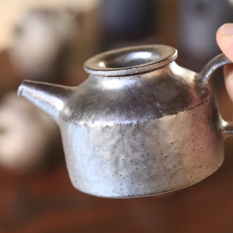 村上躍　片口　銀彩　うつわ 村上躍 銀彩ポット | 丹羽茶舗