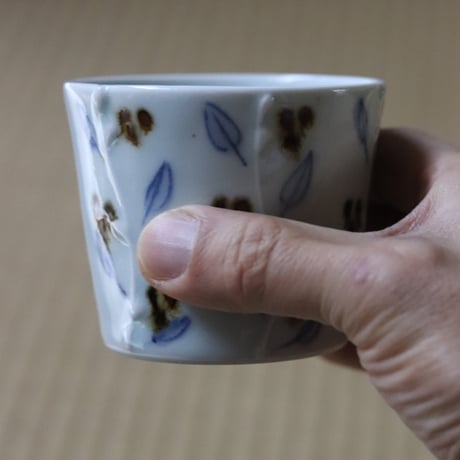 山口利枝 鉄実草文そば猪口