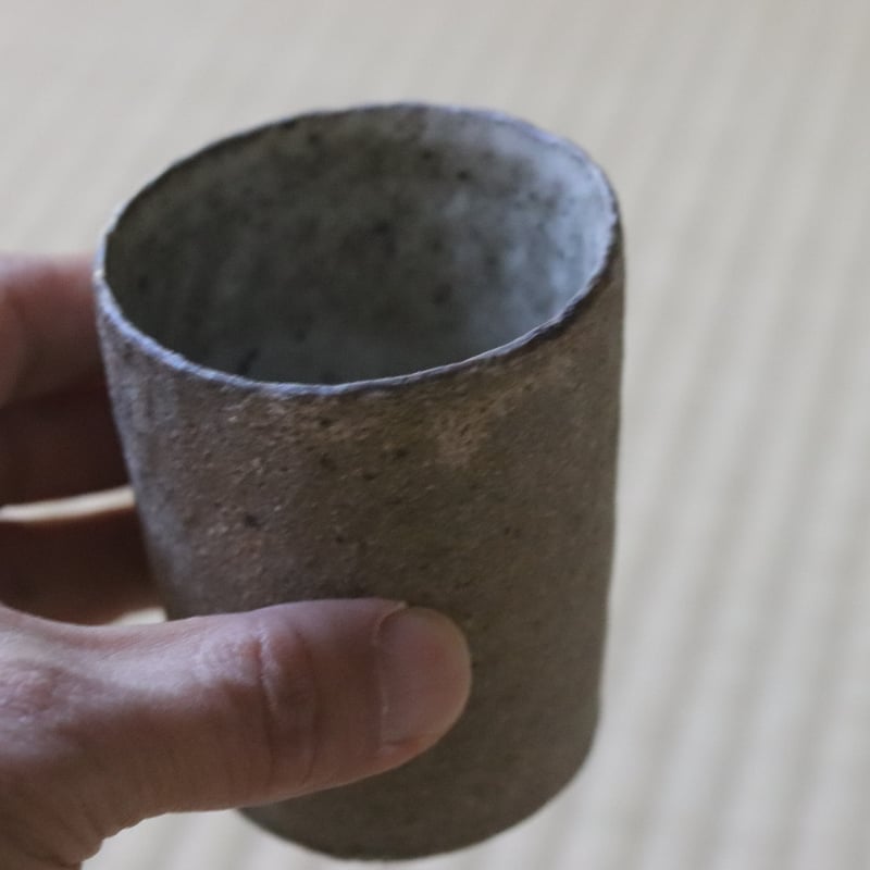 村上躍 白灰砂化粧筒湯飲 | 丹羽茶舗