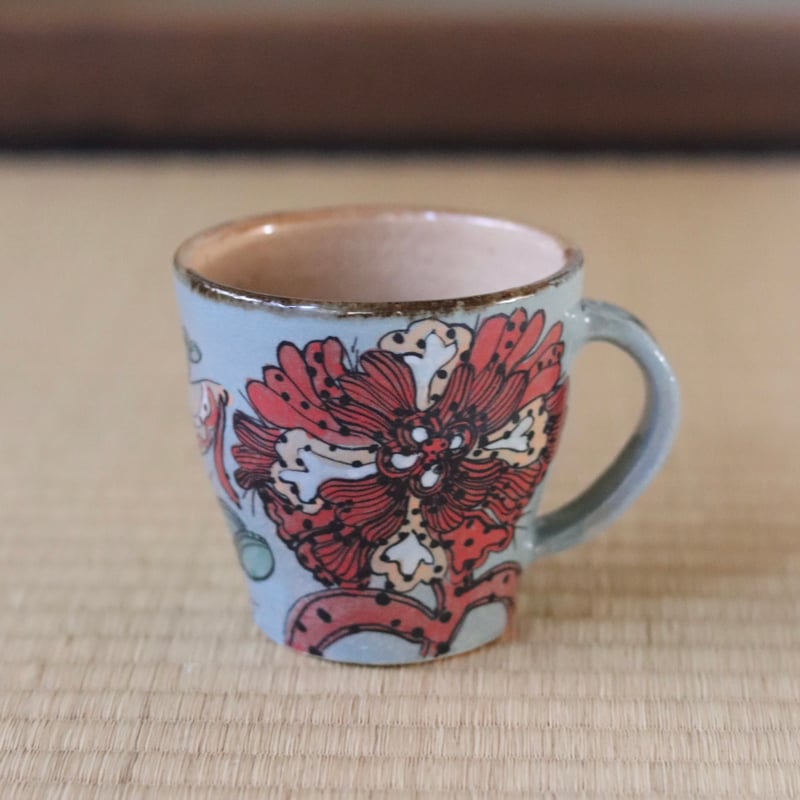 脇山さとみ マグ「bird flower」 | 丹羽茶舗