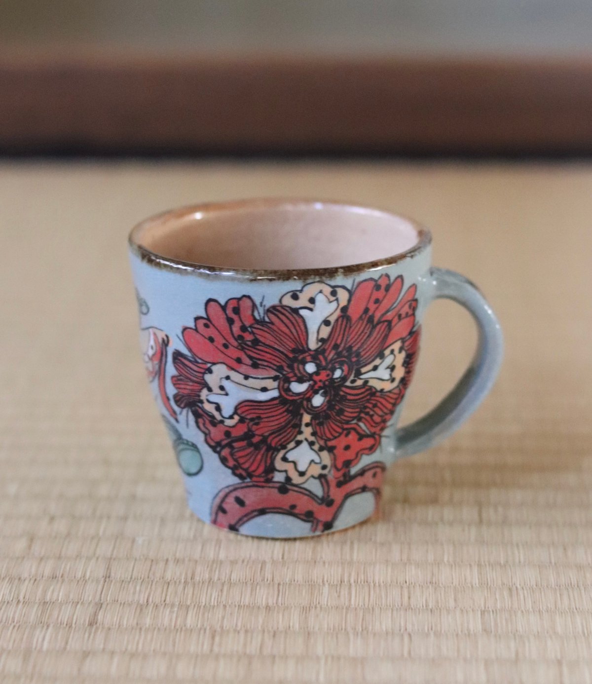 りさとみん　コア熊マグカップ 脇山さとみ マグ「bird flower」 | 丹羽茶舗