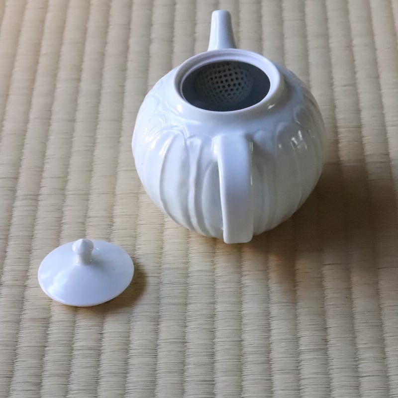 田村文宏 白磁蓮弁急須（大） | 丹羽茶舗