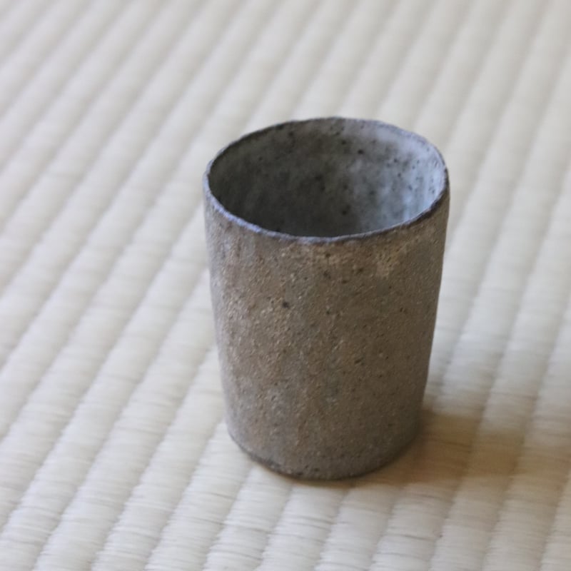 村上躍 白灰砂化粧筒湯飲 | 丹羽茶舗