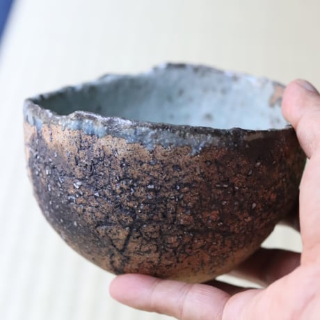 村上躍 砂化粧内灰釉碗