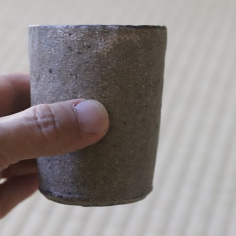 村上躍 白灰砂化粧筒湯飲