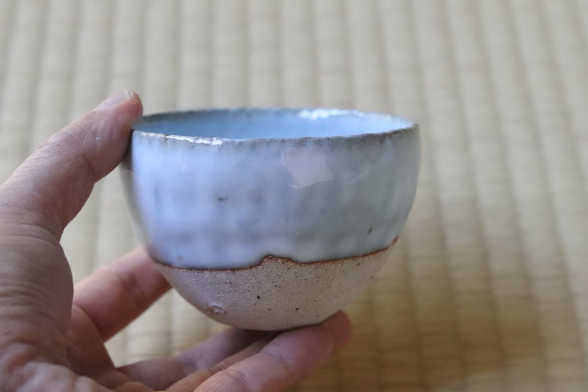 村上躍 藁灰釉砂化粧小碗 | 丹羽茶舗