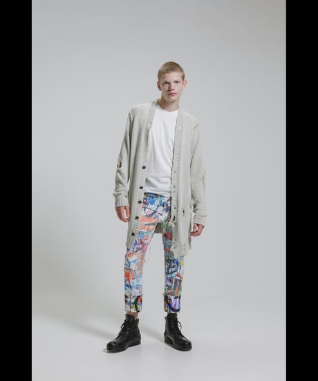DS-327  Cotton Oxford Inkjet Prin w/ White Coating Slim Pants