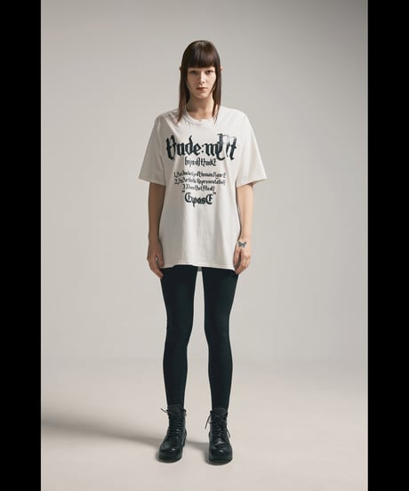 NU-1851 - SHORT SLEEVE CRACKED PRINT T SHIRT - OFF WHITE