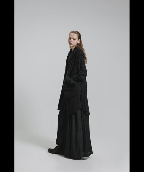 NU-1930   80/2 Broad Shirt With 7GG Kint Half Vest - BLACK