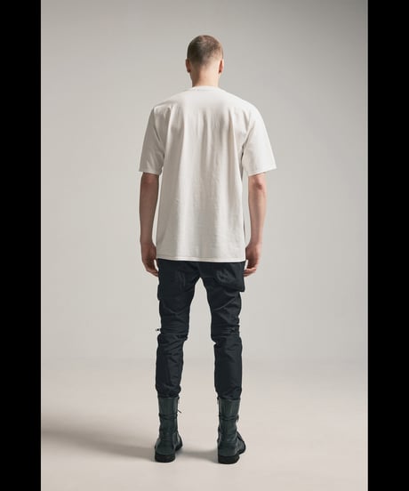 NU-1851 - SHORT SLEEVE CRACKED PRINT T SHIRT - OFF WHITE