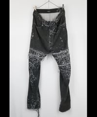 DS-323  Linen/Cotton Gabardine Pigment Print Slim Pants