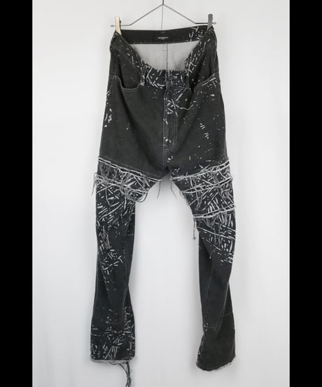 DS-323  Linen/Cotton Gabardine Pigment Print Slim Pants