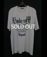 NU-1851 - SHORT SLEEVE CRACKED PRINT T SHIRT - OFF WHITE