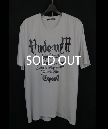 NU-1851 - SHORT SLEEVE CRACKED PRINT T SHIRT - OFF WHITE
