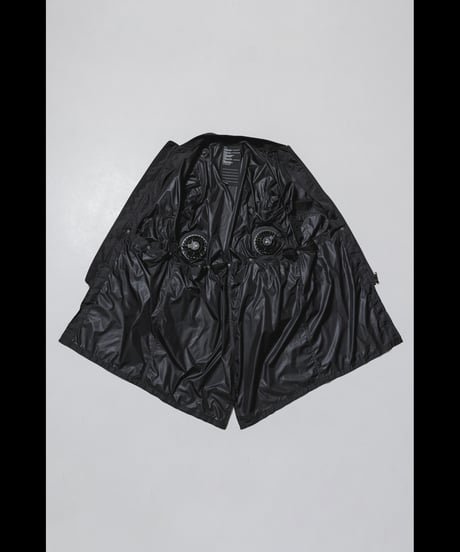 NU-1916  Nylon Taffeta Oversized Bomber Jacket (Detachable Hem Parts) -BLACK