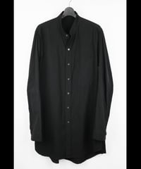 NU-1857-COC - BAND NECK COLLAR SHIRT - BLACK