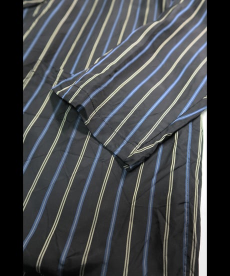 NU-1708  LONG JACKET /  BLACK-ECRU STRIPE