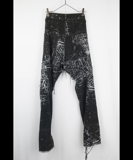DS-323  Linen/Cotton Gabardine Pigment Print Slim Pants