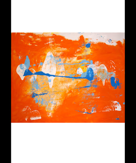 DS-315  Silk Satin Inkjet Print Scarf  - ORANGE