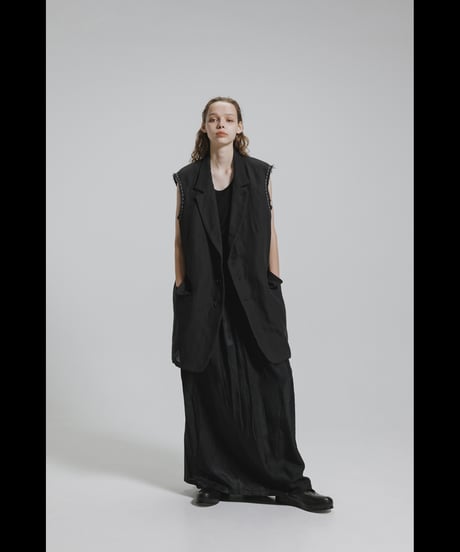 NU-1920   Cotton Linen Dobby Cloth Oversized Jacket (Detachable Sleeves)