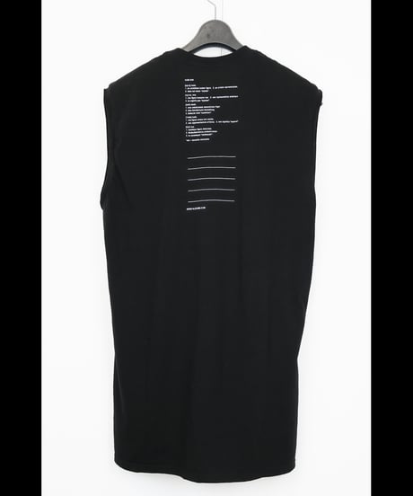 NU-1677 SLEEVELESS BACK PRINT T SHIRT - BLACK