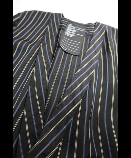 NU-1708  LONG JACKET /  BLACK-ECRU STRIPE