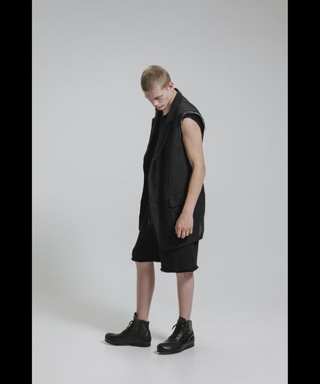 NU-1920   Cotton Linen Dobby Cloth Oversized Jacket (Detachable Sleeves)