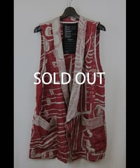 DS-262 - SLEEVELESS JACKET - ECRU-RED