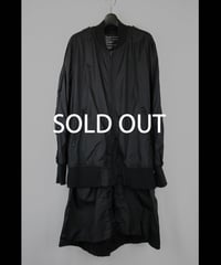 NU-1916  Nylon Taffeta Oversized Bomber Jacket (Detachable Hem Parts) -BLACK