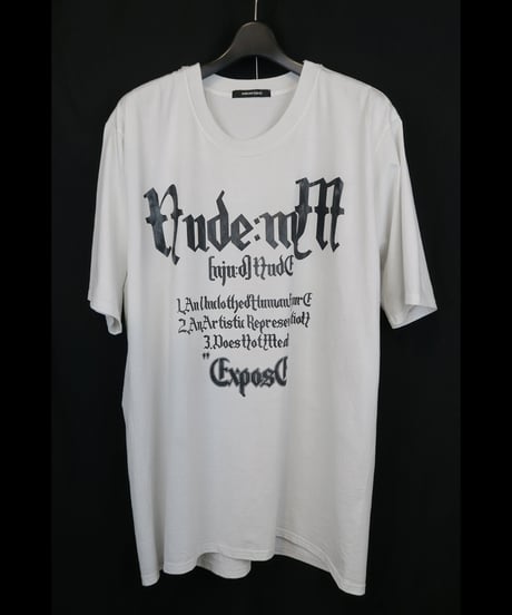 NU-1851 - SHORT SLEEVE CRACKED PRINT T SHIRT - OFF WHITE