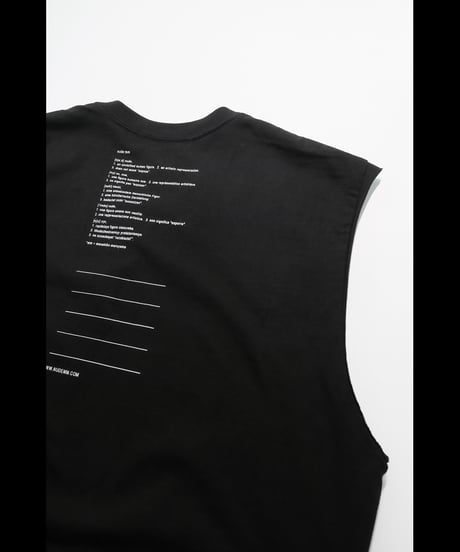NU-1677 SLEEVELESS BACK PRINT T SHIRT - BLACK