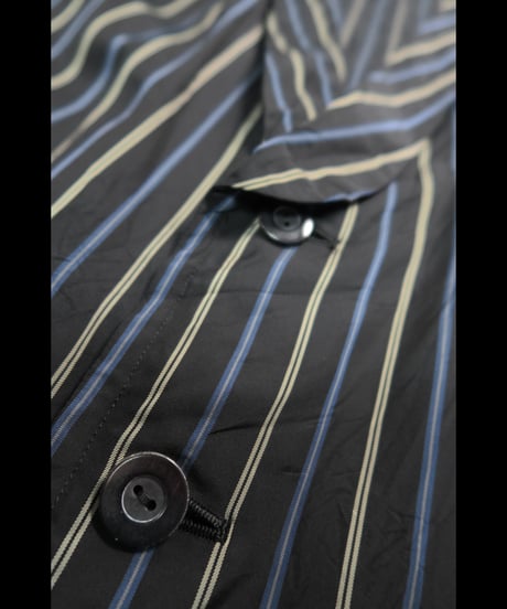 NU-1708  LONG JACKET /  BLACK-ECRU STRIPE