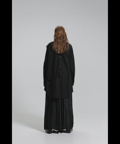 NU-1930   80/2 Broad Shirt With 7GG Kint Half Vest - BLACK
