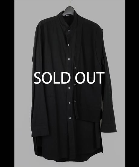 NU-1930   80/2 Broad Shirt With 7GG Kint Half Vest - BLACK